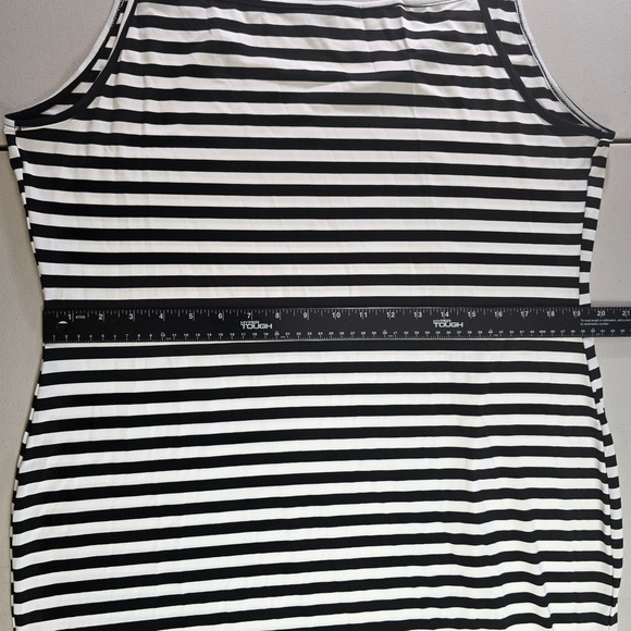 Shein Dress Women's 3XL Black White Stripe Spaghetti Straps Fit & Flare Midi - Picture 10 of 16